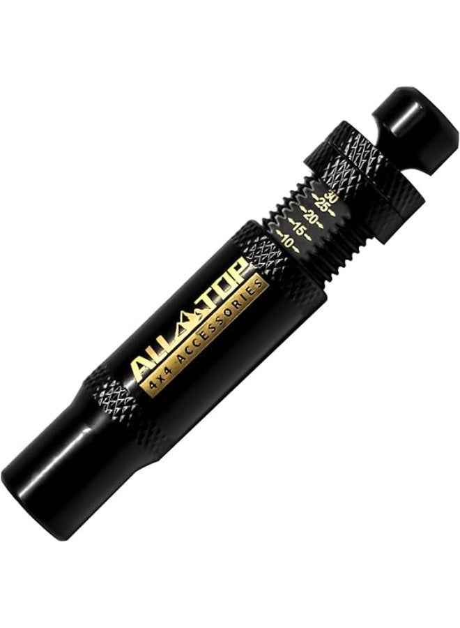 ALL-TOP مجموعة صمام تخفيض ضغط الإطارات القابل للتعديل من ALL-TOP المزود بإيقاف تلقائي (10-30 PSI) 4 قطع أداة نفخ الإطارات القابلة للبراغي للطرق الوعرة 4x4 (مع 5 أغطية صمامات) - Image 2